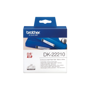 BROTHER DK22210 NASTRO ADESIVO BIANCO STAMPA NERO 29MM X 30.48MT